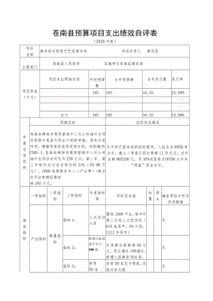 苍南县预算项目支出绩效自评表.docx
