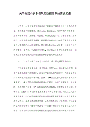 关于构建公安队伍风险防控体系的情况汇报.docx