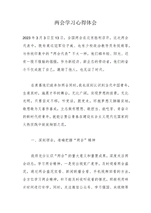 两会学习心得体会.docx