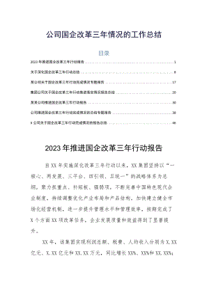 公司国企改革三年情况的工作总结.docx