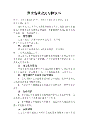 湖北省就业见习协议书示范文本.docx