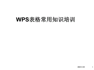 WPS表格培训资料.ppt