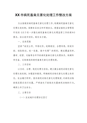 XX市病死畜禽无害化处理工作整改方案.docx