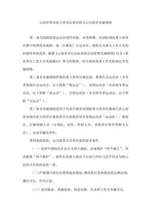 云南省参加重大体育比赛表彰及记功嘉奖实施细则.docx