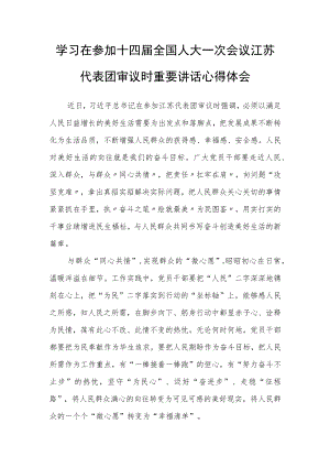 普通党员学习领会2023年在参加十四届全国人大一次会议江苏代表团审议时重要讲话精神心得体会范文【3篇】.docx