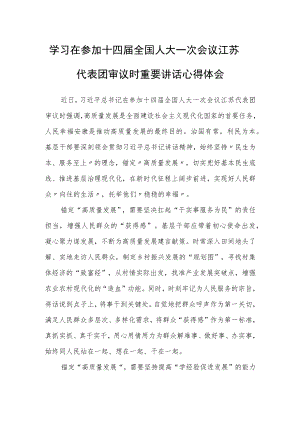 （5篇）普通党员学习领会2023年在参加十四届全国人大一次会议江苏代表团审议时重要讲话精神心得感想研讨发言材料.docx