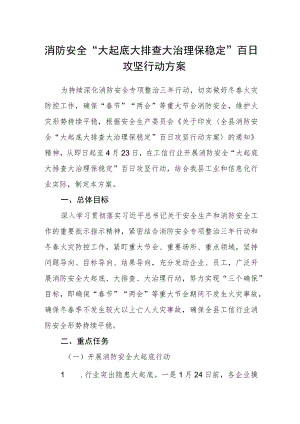 消防安全“大起底大排查大治理保稳定”百日攻坚行动方案.docx