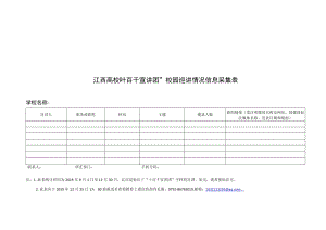 江西高校“十百千宣讲团”校园巡讲情况信息采集表.docx