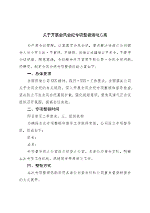 关于开展会风会纪专项整治活动方案.docx