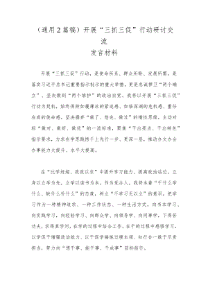 （通用2篇稿）开展“三抓三促”行动研讨交流发言材料.docx