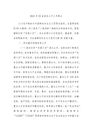 2023年XX省政务公开工作要点.docx