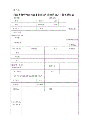 阳江市公开招聘报名登记表.docx