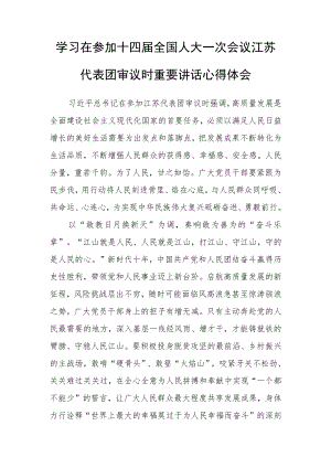（3篇）公司机关党员学习在参加十四届全国人大一次会议江苏代表团审议时重要讲话精神心得感想研讨发言.docx
