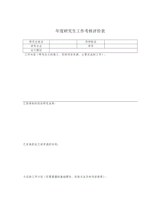 年度研究生工作考核评价表.docx