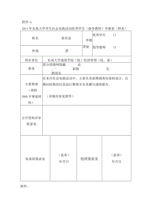 大学学生社会实践活动优秀学生（指导教师）申报表（样表）.docx