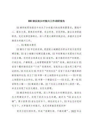 镇实施乡村振兴工作调研报告.docx