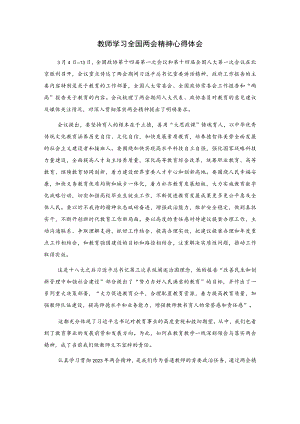 教师学习全国两会精神心得体会.docx