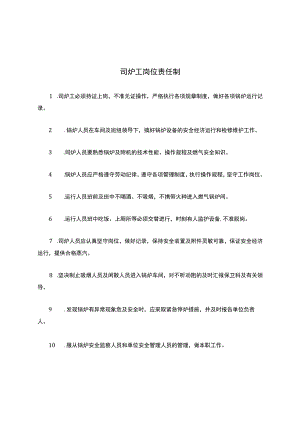 燃气司炉工岗位责任制.docx