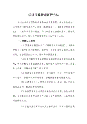 学院预算管理暂行办法.docx