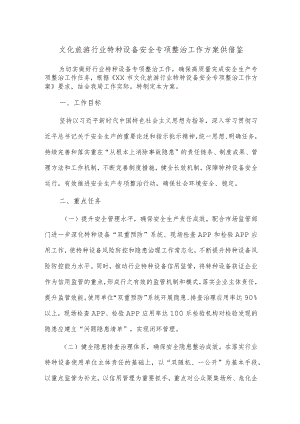 文化旅游行业特种设备安全专项整治工作方案供借鉴.docx