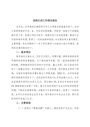 招商引资工作情况报告.docx