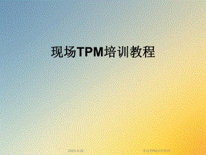 现场TPM培训教程.ppt