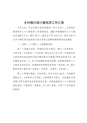 乡村振兴局小额信贷工作汇报.docx