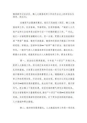 镇委副书记在在区、镇人大换届选举工作动员会议上的讲话.docx