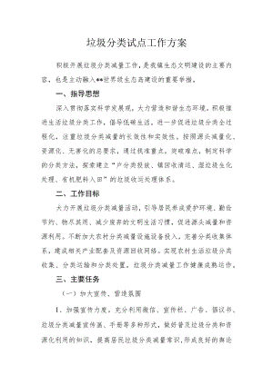 垃圾分类试点工作方案.docx