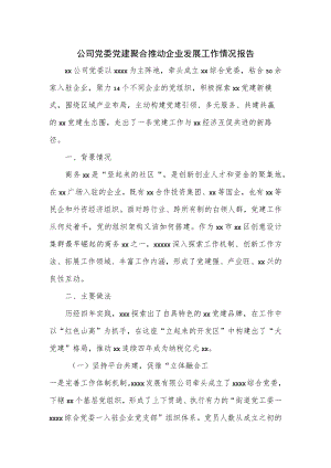 公司党委党建聚合推动企业发展工作情况报告.docx