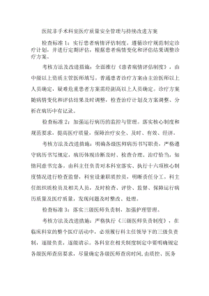 医院非手术科室医疗质量安全管理与持续改进方案.docx