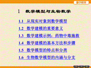 生物数学模型第一讲数学模型与生物数学.ppt
