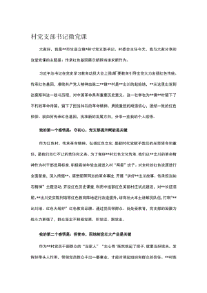 村党支部书记微党课.docx