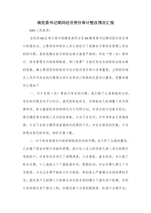 镇党委书记期间经济责任审计整改情况汇报.docx
