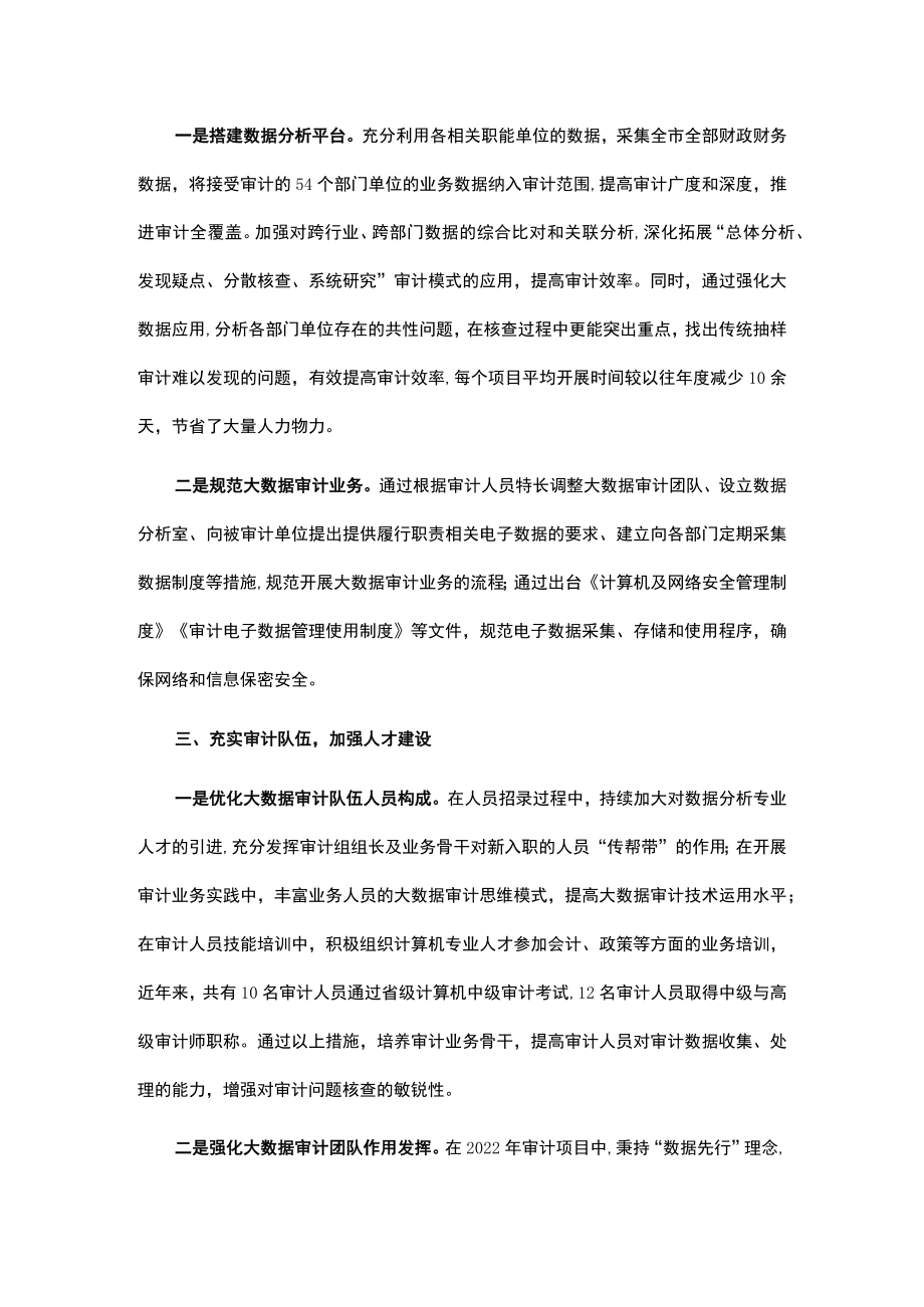市审计局大数据工作创新交流材料.docx_第2页