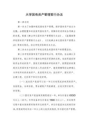 大学国有资产管理暂行办法.docx