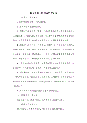 单位预算支出绩效评价方案.docx