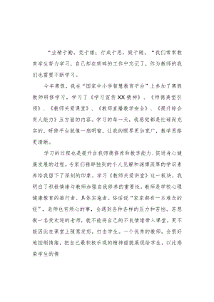 2023年某某学校老师寒假网络研修心得体会【5篇】.docx