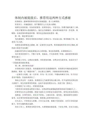 体制内被提拔后推荐用这两种方式感谢.docx