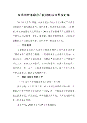 乡镇厕所革命存在问题的核查整改方案.docx