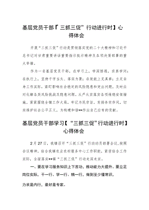 (三篇)基层党员干部【“三抓三促”行动进行时】心得体会.docx