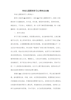 市幼儿园跟岗学习心得体会合集.docx
