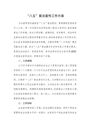 “八五”普法宣传工作方案.docx