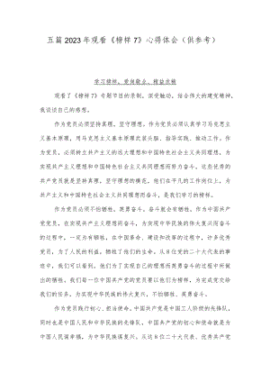 五篇2023年观看《榜样7》心得体会（供参考）.docx