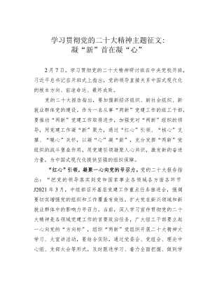 学习贯彻党的二十大精神主题征文：凝“新”首在凝“心”.docx