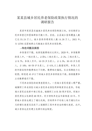 某某县城乡居民养老保险政策执行情况的调研报告.docx