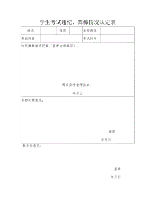 学生考试违纪、舞弊情况认定表.docx
