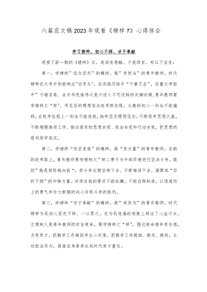 六篇范文稿2023年观看《榜样7》心得体会.docx