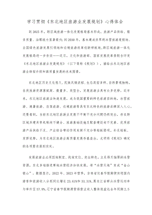 学习贯彻《东北地区旅游业发展规划》心得体会.docx