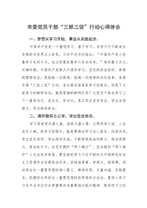 市委党员干部“三抓三促”行动心得体会4篇.docx